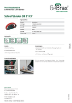 Produktdatenblatt Schleifbänder GB 21 CY