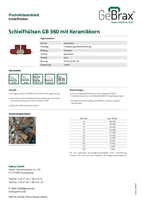 Produktdatenblatt Schleifhülsen GB 360