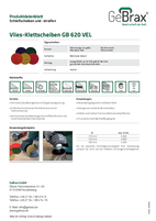 Produktdatenblatt Vlies-Klettscheiben GB 620 VEL