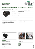 Produktdatenblatt Antriebsrolle für MB 650 RV Rohrbandschleifer-Vorsätze