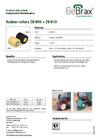 Product data sheet rubber rollers ZB 800 and ZB 810