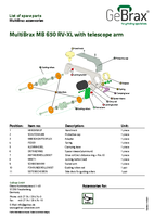 List of spare parts MB 650 RV-XL