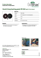Product data sheet hook and loop backing pads ZB 340
