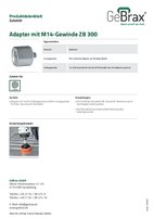 Produktdatenblatt Adapter mit M14-Gewinde ZB 300