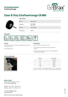 Produktdatenblatt Clean & Strip Schaftwerkzeuge GB 880