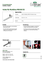 Produktdatenblatt Halter MB 650 SV