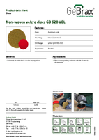 Product data sheet non-woven velcro discs GB 620 VEL