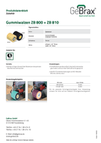 Produktdatenblatt Gummiwalzen ZB 800 und ZB 810