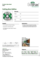 Product data sheet cutting discs GeBrax
