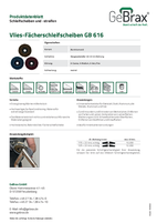 Produktdatenblatt Vlies-Fächerschleifscheiben GB 616