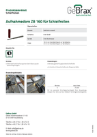 Produktdatenblatt Aufnahmedorn ZB 160 für Schleifrollen