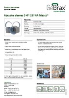 Product data sheet abrasive sleeves 3M 237 AA Trizact