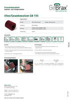 Produktdatenblatt Vlies/Gewebewalzen GB 735