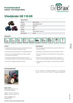 Produktdatenblatt Vliesbänder GB 110 AR (Hülsen)