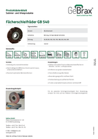 Produktdatenblatt Fächerschleifräder 540