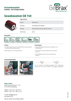 Produktdatenblatt Gewebewalzen GB 740