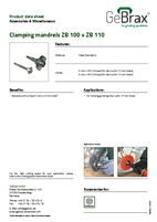 Product data sheet clamping mandrels ZB 100 and ZB 110