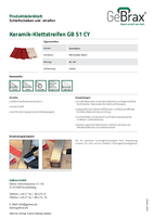 Produktdatenblatt Keramik-Klettstreifen GB 51 CY