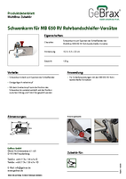 Produktdatenblatt Schwenkarm für Rohrbandschleifer-Vorsätze