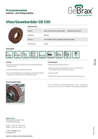 Produktdatenblatt Vlies/Geweberäder GB 530