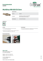 Produktdatenblatt MultiBrax MB 650 SV Dorn