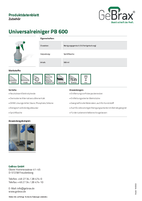 Produktdatenblatt Universalreiniger PB 600