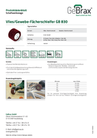 Produktdatenblatt Vlies-Gewebe-Fächerschleifer GB 830