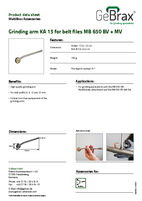 Product data sheet grinding arm KA 15