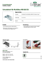 Produktdatenblatt Schutzblech für MB 650 SV