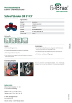 Produktdatenblatt Schleifbänder GB 51 CY (Hülsen)