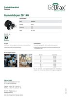 Produktdatenblatt Gummikörper ZB 140