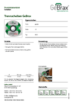 Produktdatenblatt Trennscheiben GeBrax