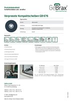 Produktdatenblatt Verpresste Kompaktscheiben GB 676