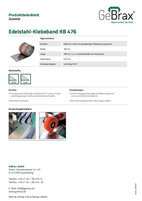 Produktdatenblatt Edelstahl-Klebeband KB 476